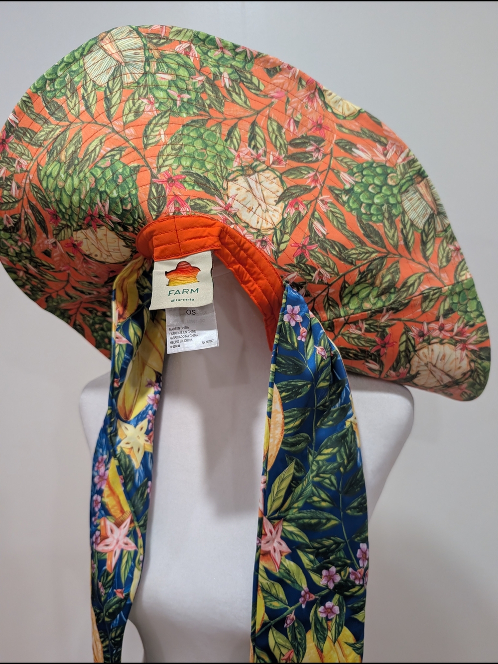 FARM RIO Floral Sun Hat with Ties - Multi-Color One Size - Picture 5 of 6